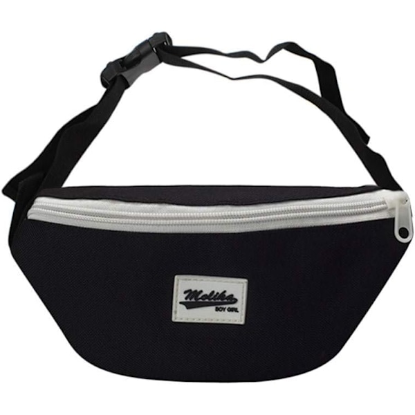 dlers Barn Canvas Fanny Pack Justerbar Midjeväska Liten Crossbody Väska för Pojkar Flickor, Ljusgul, one size Svart