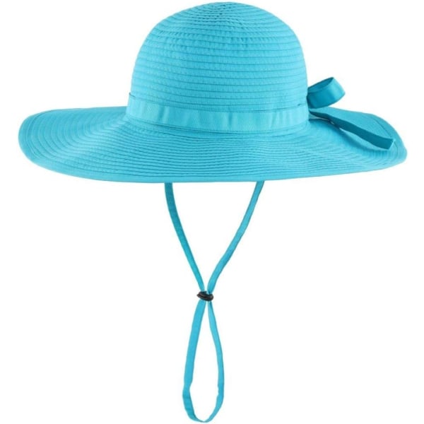 racy Baby Kids Girls Halmhatt Sommar Solskydd Hatt Bowknot Strandhatt Aqua 8 År