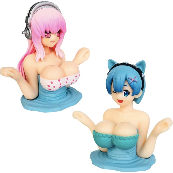 UC Shake Shake Girl Bilinstrumentbräda Dekorationer Tillbehör Interiör Anime Figur Bobble Bröst Skönhet Bil Dash Board Ornam C1