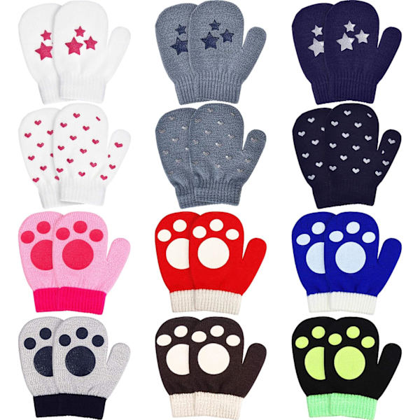 Par Toddler Magic Stretch Vantar Vinter Unisex Baby Kids Stickade Vantar Vantar för Julgåva