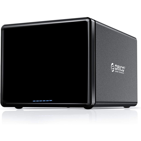5 Bay USB3.0-hölje i aluminium, 3,5 tum till SATA I II III-hölje för hårddiskar, verktygsfri installation, HDD SSD-lagringsfodral, stöd för Windows, Mac OS,