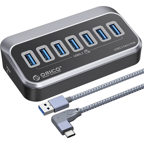USB-hubb 10 Gbps med 4 USB A-portar, USB 3.2 Gen 2-hubb med 1,64 fot USB-C-kabel och USB-A-adapter USB-splitter för iMac, alla MacBooks, Mac Mini-plast