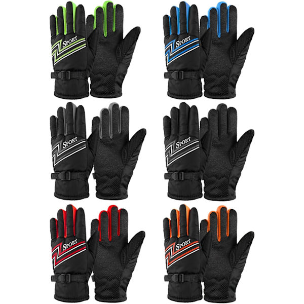 airs Barn Vinterhandskar Vattentäta Skidhandskar Snö Varma Hel Finger Snowboard Unisex Handskar för Kallt Väder Pojkar Flickor Mix Färg 4-6 År