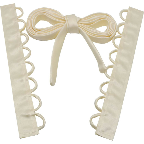 HLE Korsett Rygg Kit Ersättning Justerbar Satin Bröllopsklänning Loopar Snörning för Bal Klänning 04 Beige 20
