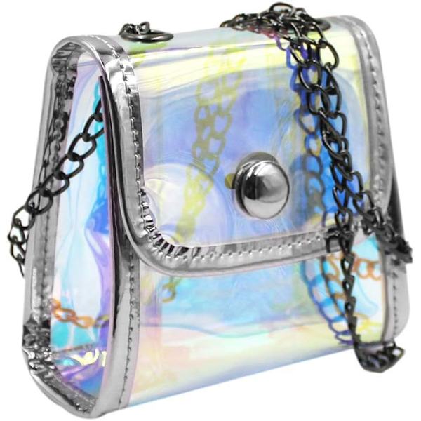 dlers Barn Hologram Crossbody Väska Axelväska Liten Glitter Satchel Plånbok för Pojkar Flickor, Silver (Silver) - NVbb-191 Silver