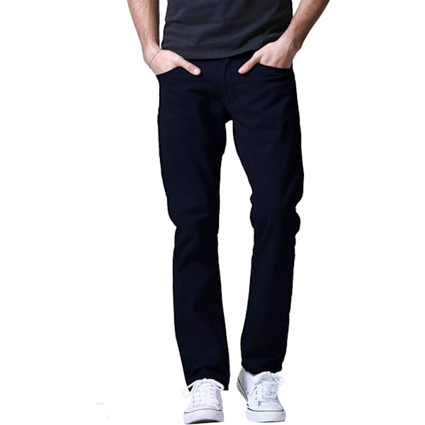 ch herr casual raka byxor #8140 8139 mörkblå 36