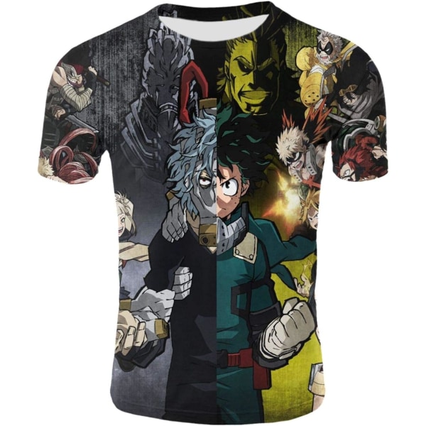 För Cosplay My Hero MHA T-shirt - 3D Print Sublimation T-shirts med rund hals - Anime och Manga Halloween tröja för unisex vuxen medium