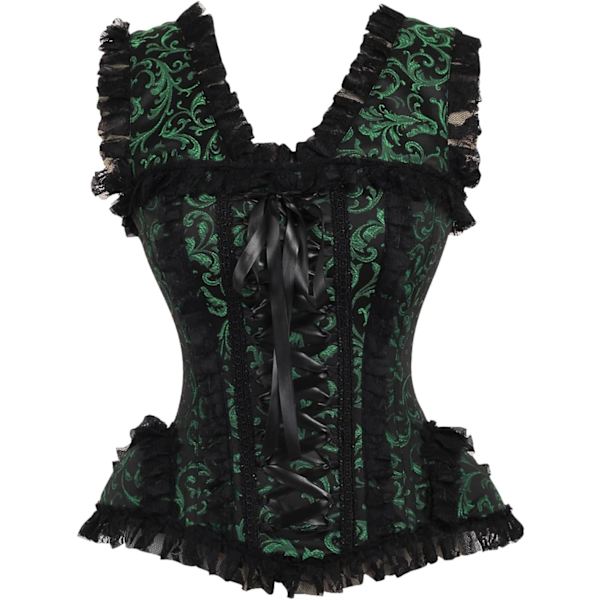 sy corsets Dam Top Drawer Grön/ Svart 4X