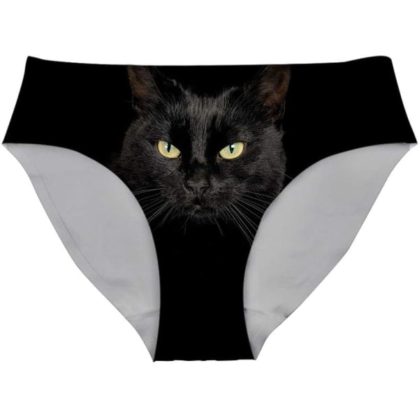 lukee Damunderkläder för kvinnor, sexiga underkläder, djurmode, bikinibyxor, byxor, möhippa, svart katt, medium
