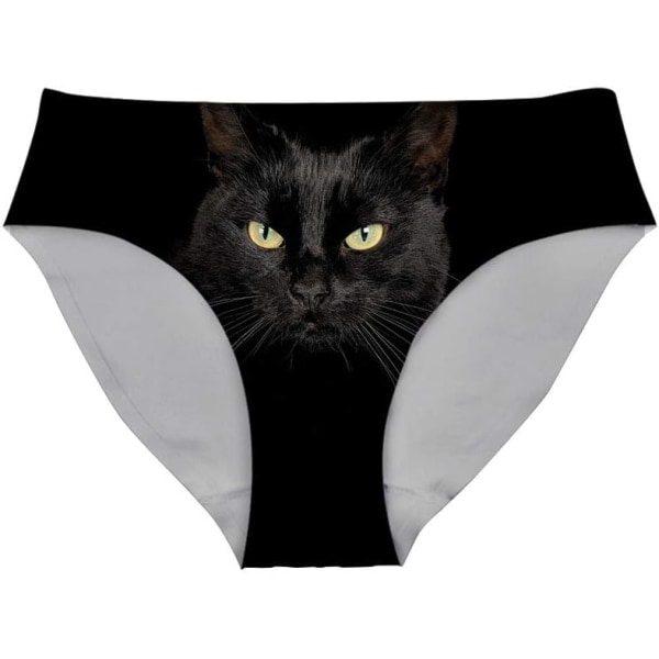 lukee Sexiga Kvinnor Underkläder Trosor Andas Hipster Trosa Vit Alpaca Print Black Cat X-Large