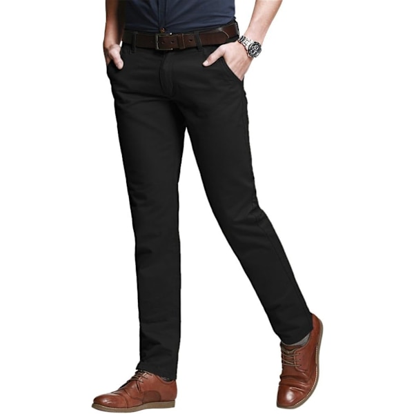 ch herr Slim Tapered Stretchy Casual Pants 8060 Svart 36W x 31L