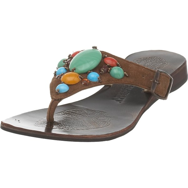 ghty Monkey Dam Tootsie Jeweled Thong Brun 5.5 US