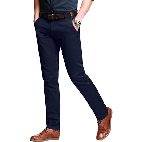 ch herr Slim Tapered Stretchy Casual Pants 8106 Blå 29W x 31L