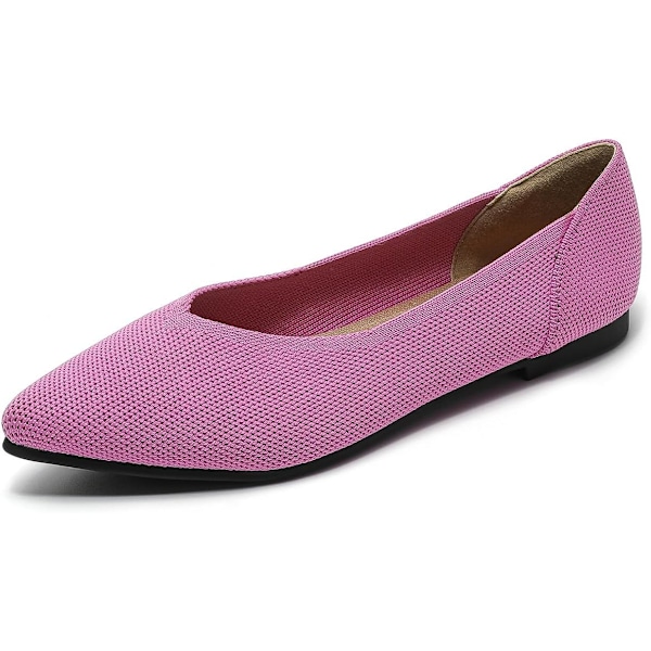 wiss Damskor Ballerinaskor Bekväma Casual Dressy Skor, Arbets Ballerinaskor Kontorsskor Spetsiga Ballerinaskor Rosa Röd 6 US