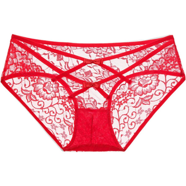 ly Bodas Dambur Ryggtrosor Sexiga Underkläder Underkläder Pack Röd Spets X-Small