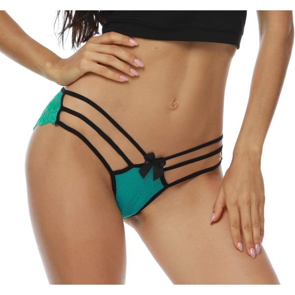 ishie Front Strappy Cheeky Trosor Grön Spets Large