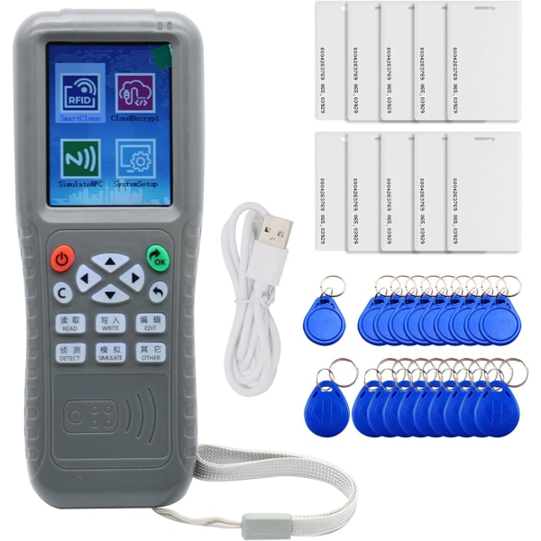 N Premium WiFi Full Decode Function Smart Card Key Machine RFID NFC Copier IC ID Reader Writer Duplicator med 10 st ID 125khz-kort + 10 st ID 125k
