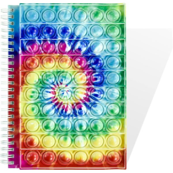 WR Office Fidget Notebook Push Bubble Pop IT Notebook College Ruled Paper Book Fidget Toys Present för Student Kids School Home (Multi Color)
