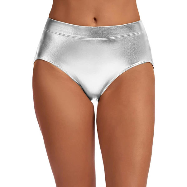 GILY Dam glänsande trosor metalliska shorts Booty Dance Festival byxor silver large