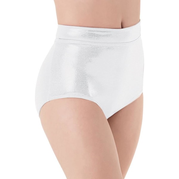 udmall Dam High Cut Thongs Briefs Balett Dans Underkläder Booty Shorts Shiny Panties Style-4-vit X-Small