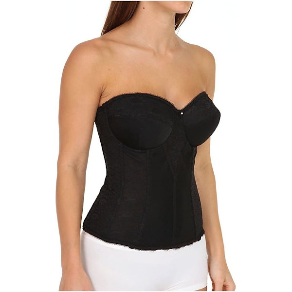 inique Colette spetsbröllops-bh med lång linje, svart, 34B