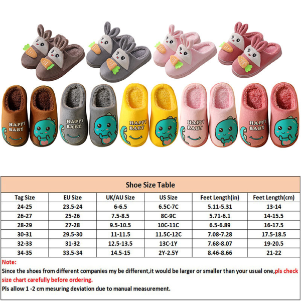 Barn Anti-Slip Hem Skor Slip On Warm Shoe