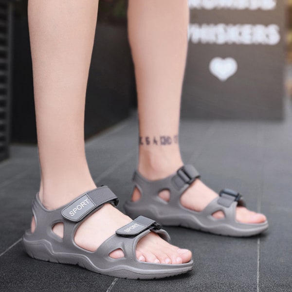Kvinnors sandaler med öppen tå och ankelrem Platformsandaler Grey 41