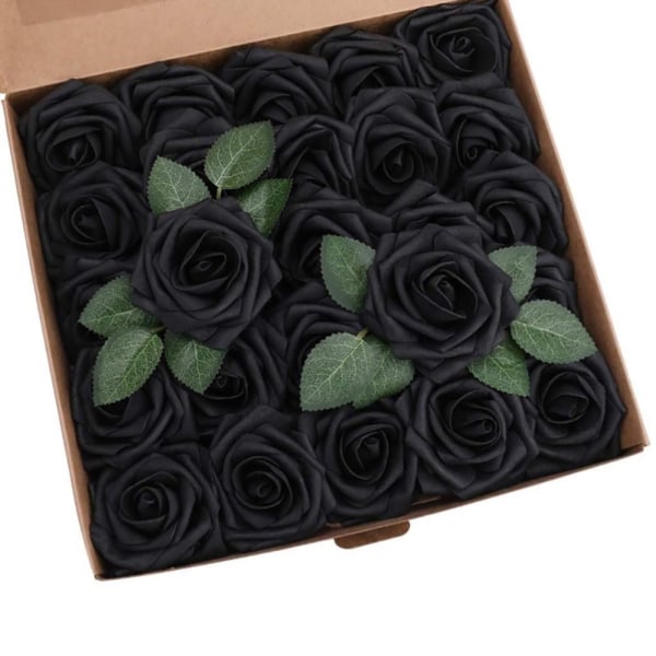 Multi konstgjorda blommor Fake Greenery Faux Flower Black 25 Flowers (box)