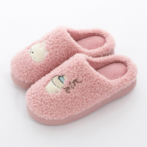 Barn Slip On Fuzzy Tofflor Closed Toe Plysch Tofflor Pink 210