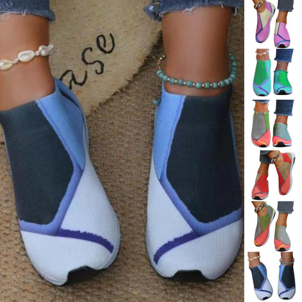 Kvinnor Slip On Walking Shoes Platta Casual Sneakers