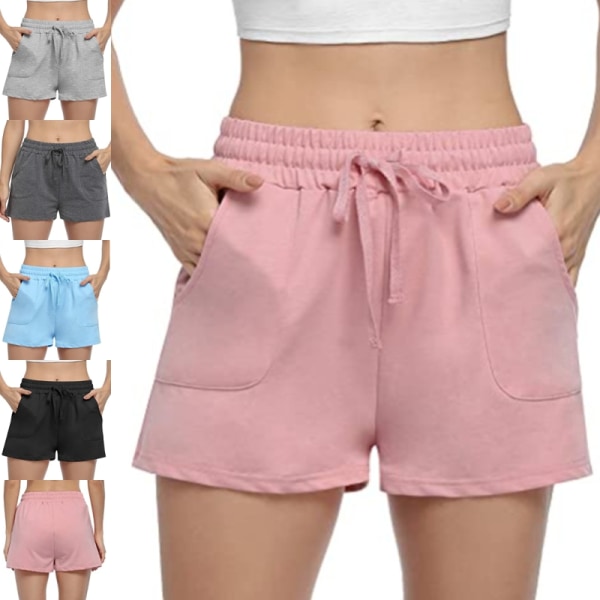 Kvinnor Elastisk midja sommarshorts Dragsko Korta Hot Pants