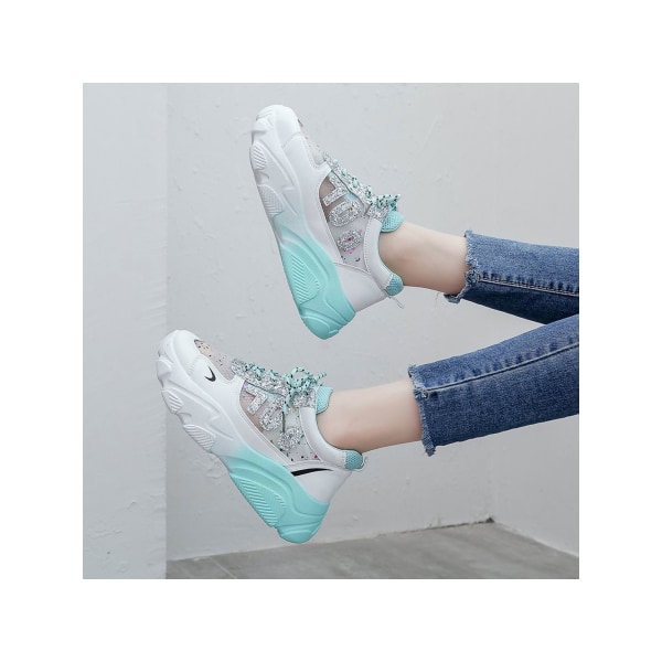 Köp Dam andas sportskor snörning enkla skor färg casual skor blå 36 | Fyndiq