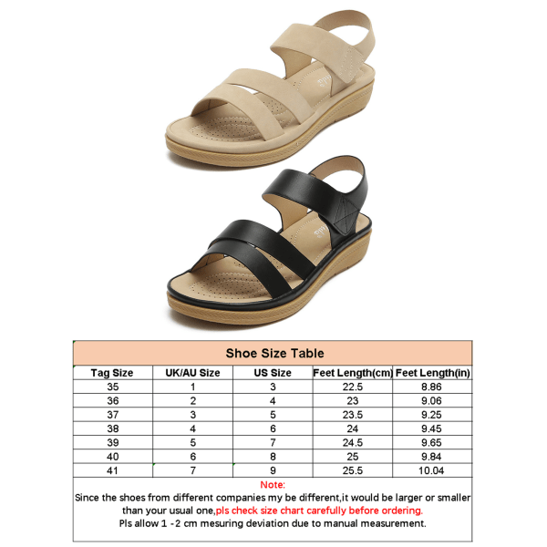 Köp Dam klassiska sandaler kardborrband öppna tå skor rund tå sommar Svart  35 | Fyndiq