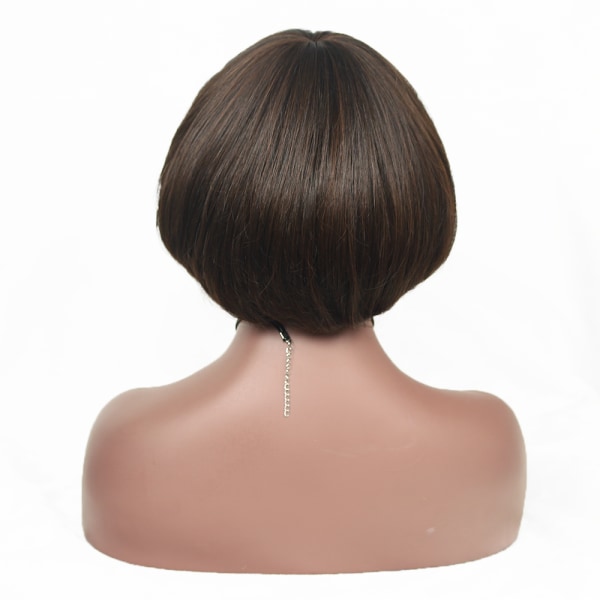 Köp Fashion Women Bangs Wigs Straight Hair Natural Short Wig Brun | Fyndiq