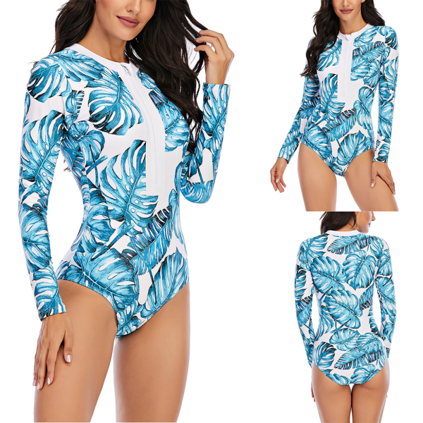 Köp Kvinnor Siamesiska Badkläder Beach UV-skydd Våtdräkt Baddräkt Blå XXL |  Fyndiq
