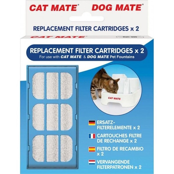 Cat Mate Pet Fountain utbyte filterpatroner (2-pack) Vit