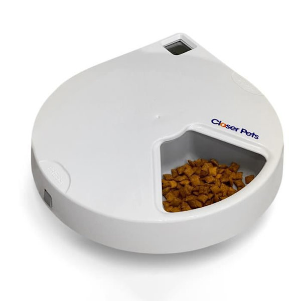 Closer Pets Insatser i rostfritt stål för femmålsautomatiska husdjursmatare (endast skålar) (paket med 5)