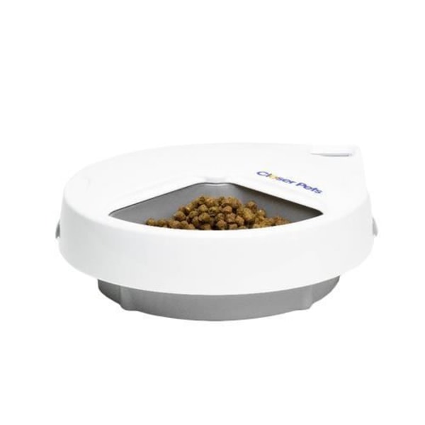 Automatisk matare - Closer Pets - C300 - 3 måltider - Digital timer - Vit plast Vit