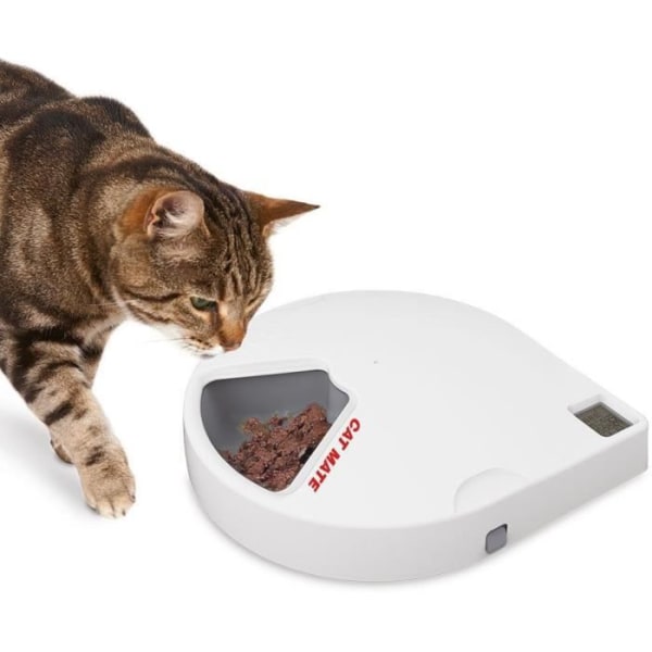 Cat Mate femmålsautomatisk husdjursmatare med digital timer (C500)