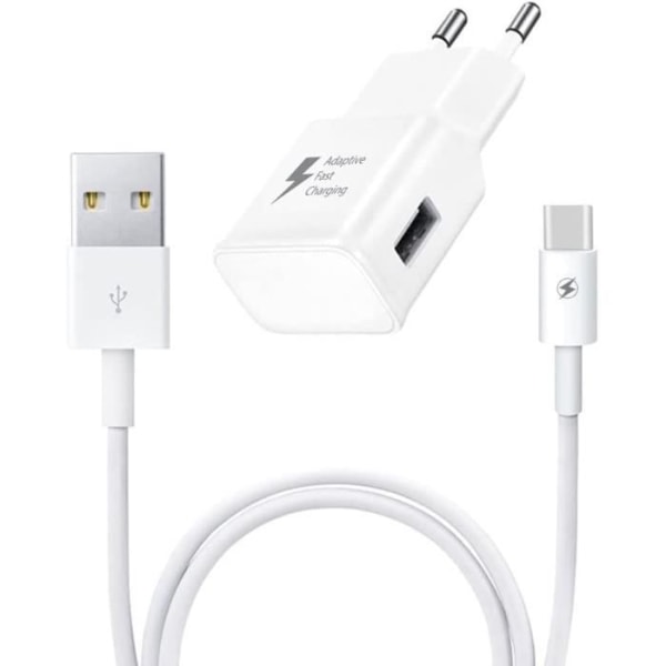 3A opladerpakke + kabel til Huawei MatePad C5e Ultra-kraftig hurtigoplader + USB-C-KABEL Vit