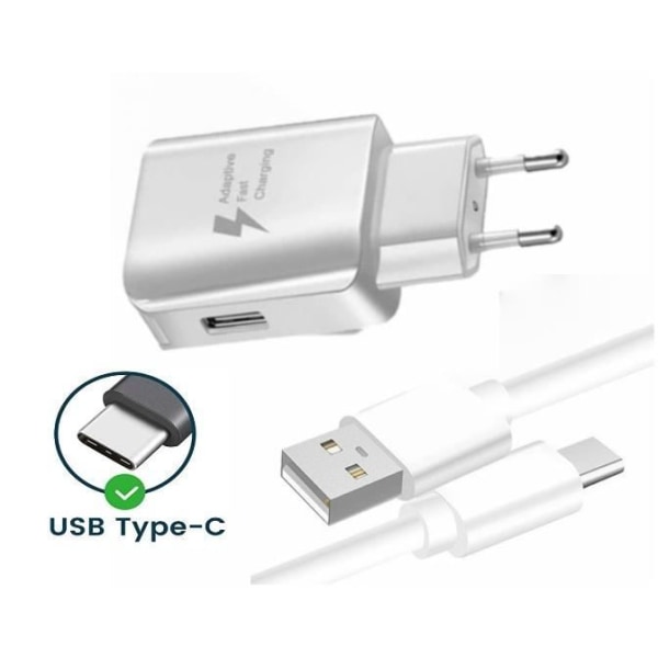 Pack Laddare + Kabel för Doogee S89 Pro Snabbladdare Ultrakraftig och snabb NY GENERATION 3A med USB-Typ C-KABEL Vit