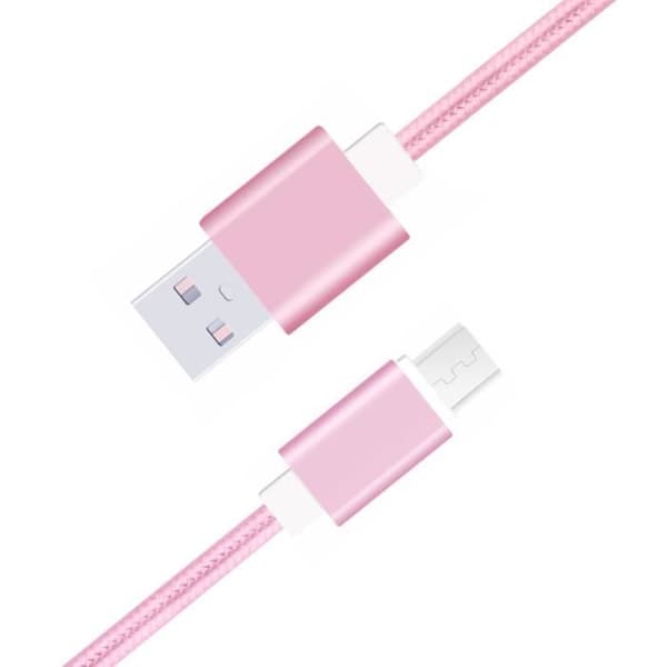 Micro USB - PH26 - Blackview A60 - 1,3 M - Nailonkudottu - Nopea Lataus-Synkronointi ROSA