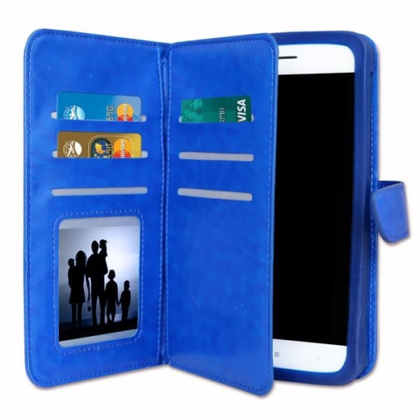 Etui housse folio - PH26® - Vernee Appolo Lite - Øko-læder blå - Magnetisk flap - Universal Blå