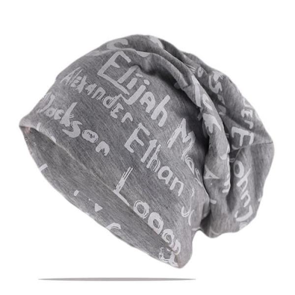 Svart bomullsmössa för män Kvinnor Brevtryck huv Mode Hip Hop Skullies Beanies Gorras [A72ECF0]
