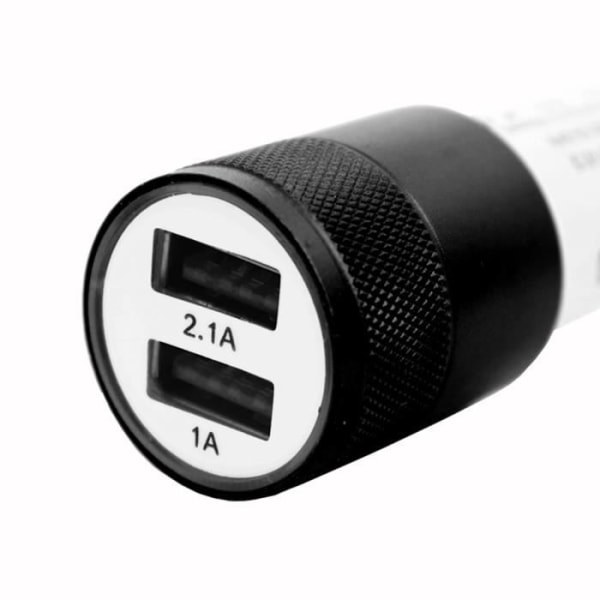 Sort USB Car Cigarettænder Oplader Dual Ports Ultra Hurtig USB X2 Bil Oplader 12-24V til LG V60 ThinQ