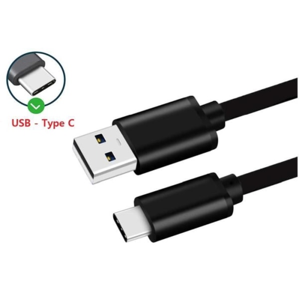 Autoladdarpaket + 1 USB Type C-kabel för Lenovo K13 Note Ultrakraftig och snabb laddare 2X (5V - 2.1A) + 1 1M kabel - SVART