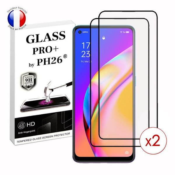 Pack 2 HELA skyddsfilmer för Oppo A94 5G i ultrabeständigt härdat glas (Maximal hårdhet) Vit