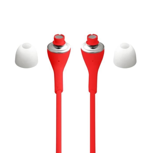 Hörlurar för Alcatel 3X Plus Högkvalitativt ljud i ultrakomfortabelt silikon, volymkontroll och mikrofon - RÖD
