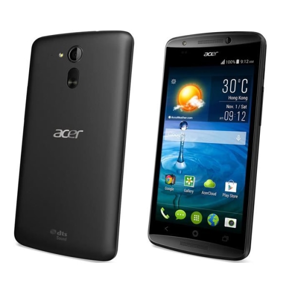 Housse - PH26® - ACER Liquid E700 - Syntetiskt läder - Folioversion med fönster - Magnetisk Svart
