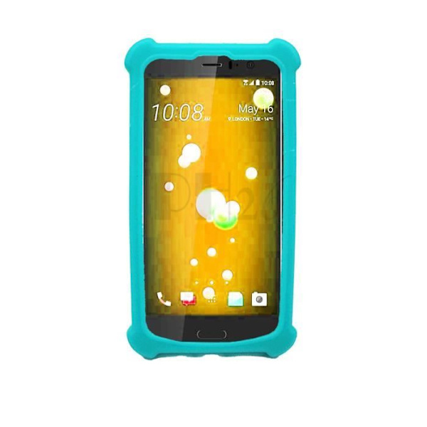 Baksida - PH26® - ZTE Blade S6 Lux - Ljusblå läder - Silikon gel - Mjuk Himmelsblå
